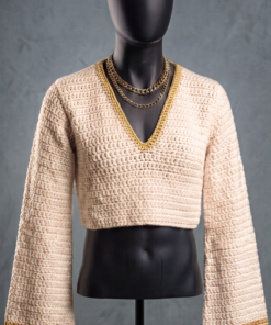 Alternative view of Cropped em Crochet Positano (Cores)