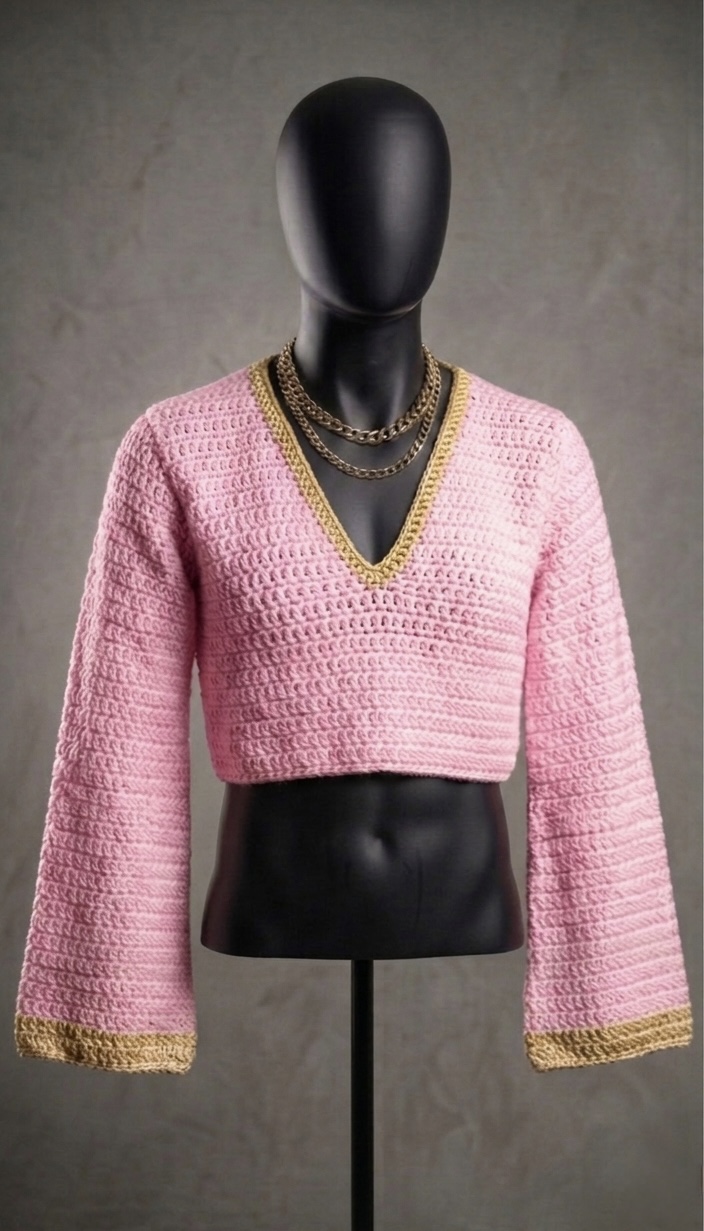 Cropped em Crochet Positano (Cores)
