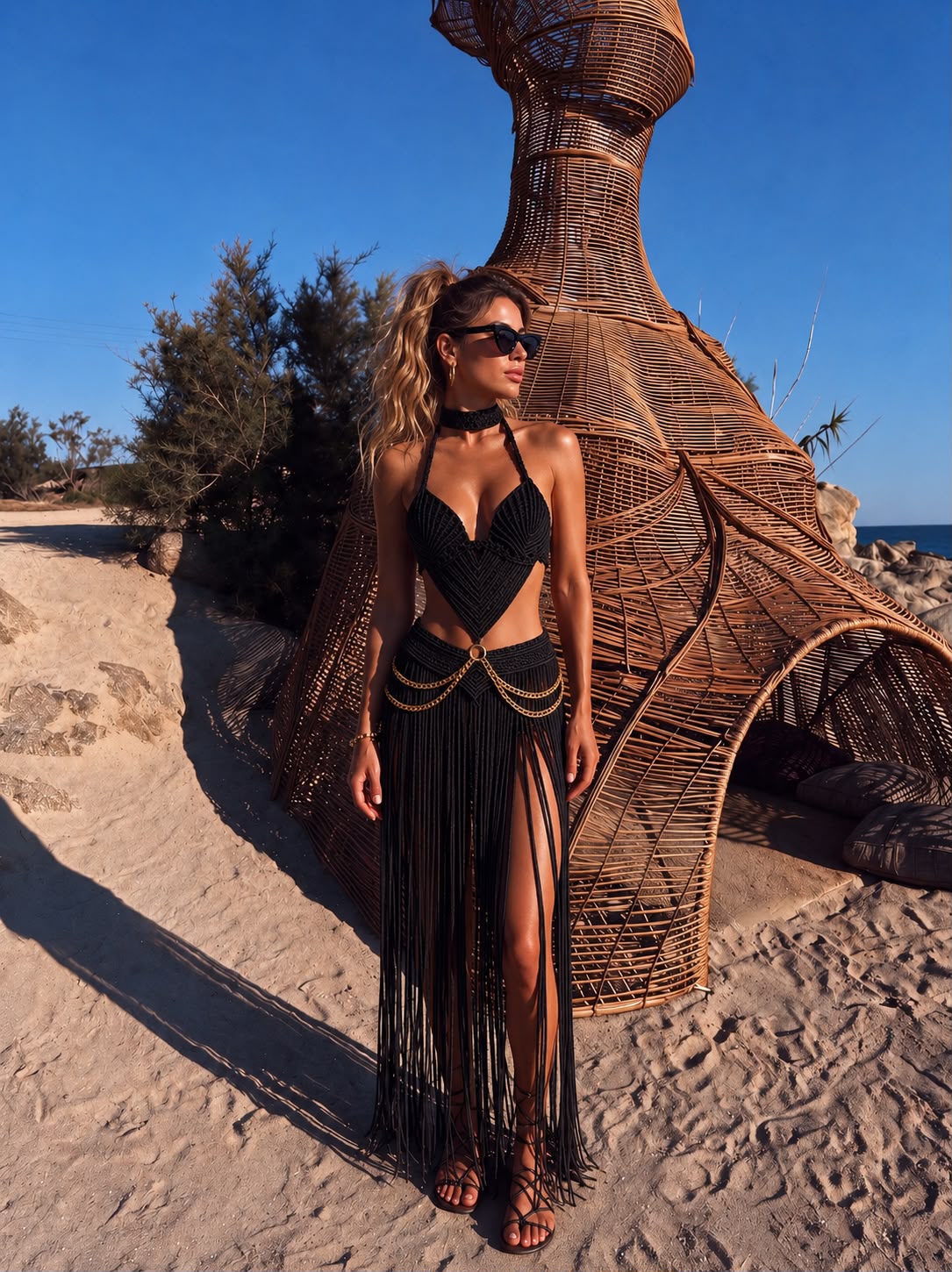 Conjunto em Macrame Mykonos